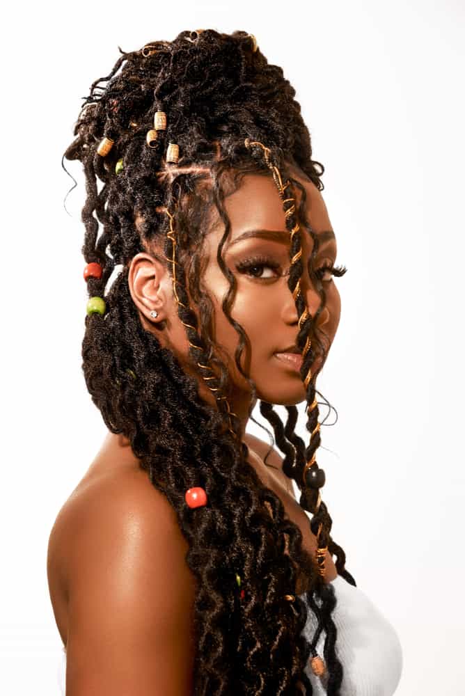 curly faux locs for black women