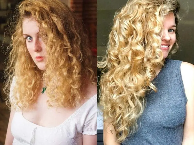 Curly Golden Blonde Hair