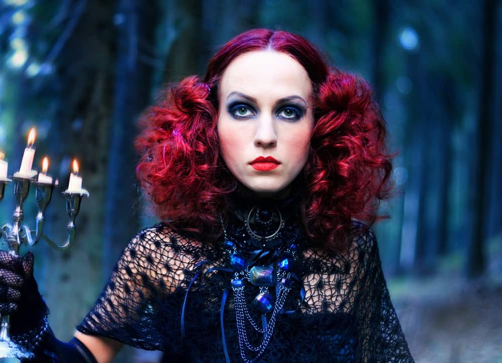 curly gothic hairstyle