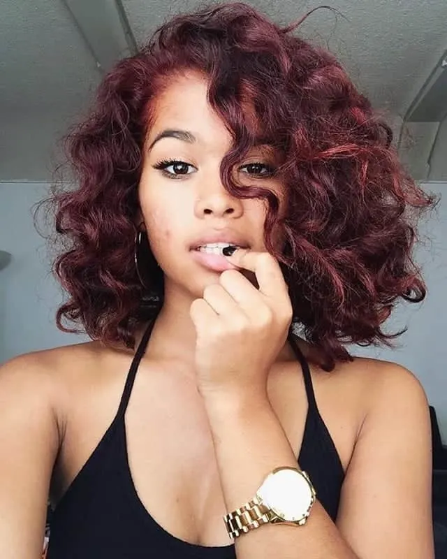 short bob curly hair