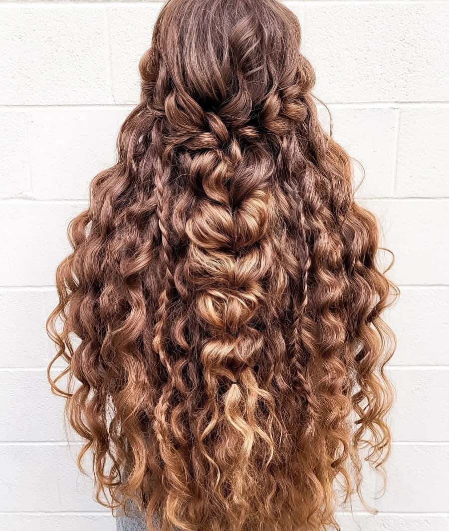 curly hair braids for wedding