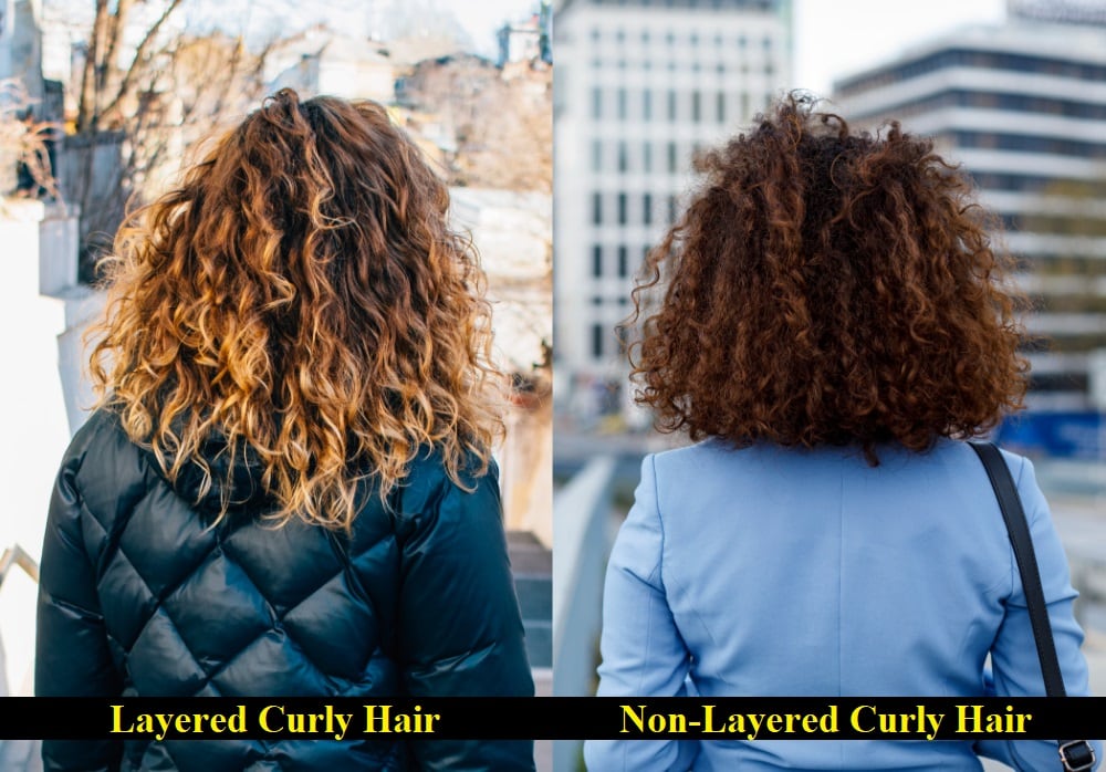 layer curly hair