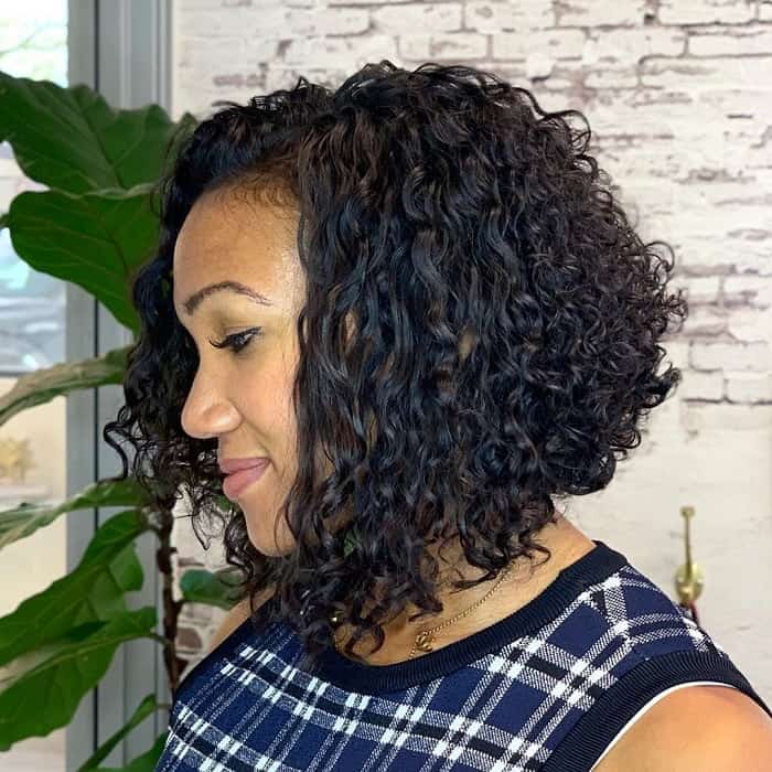 curly hair long in front short in back