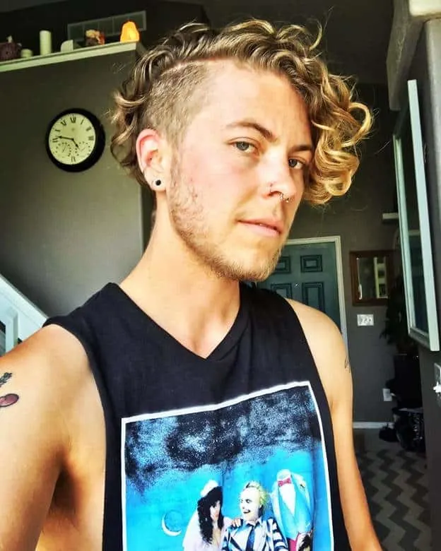 blonde curls with undercut