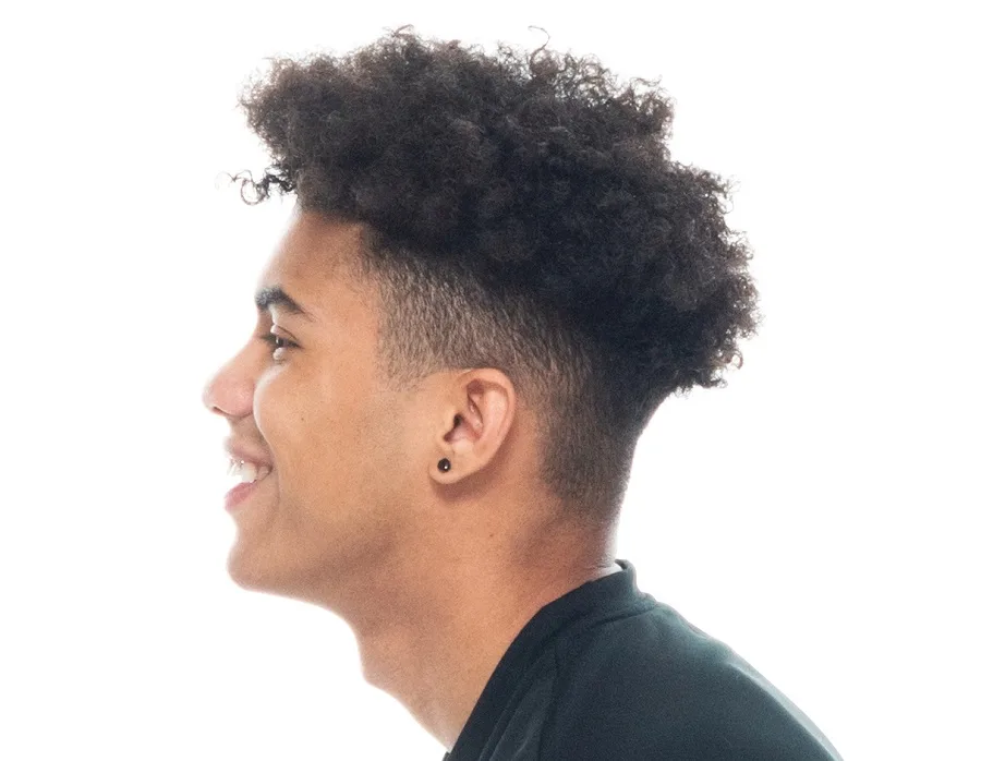curly hair with 2 on the sides