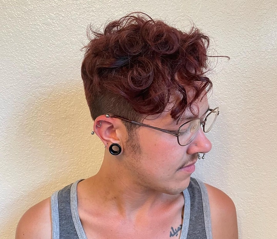 curly hair with disconnected undercut