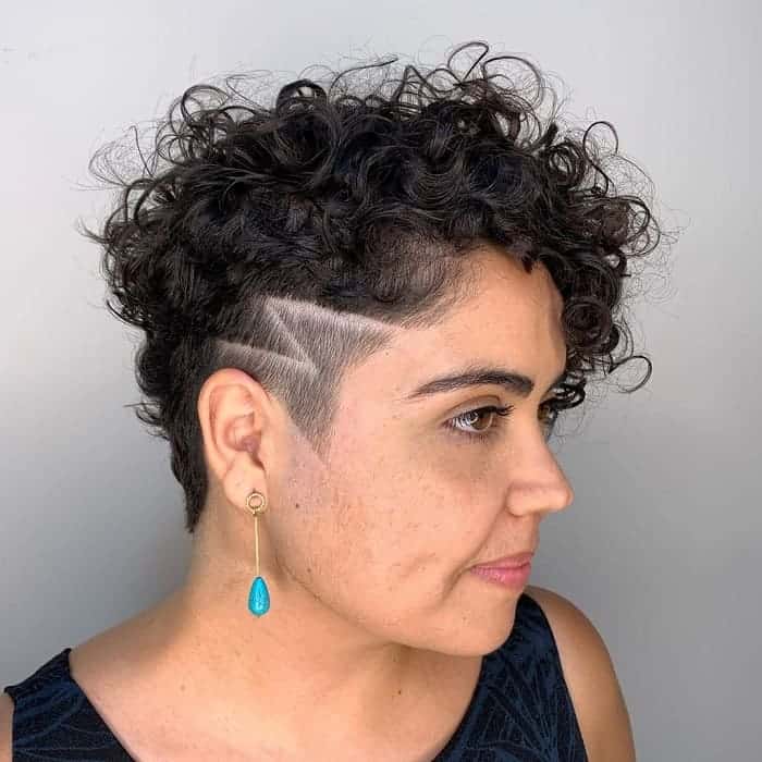 Curly Hair with Shaved Sides