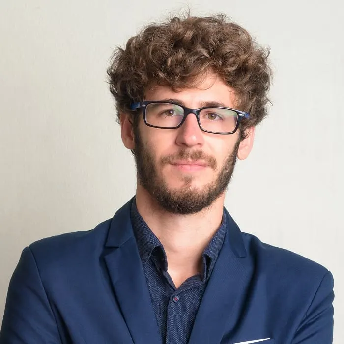 curly haircut for businessmen