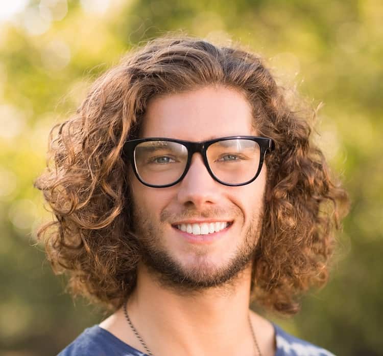 blonde thick curls for men