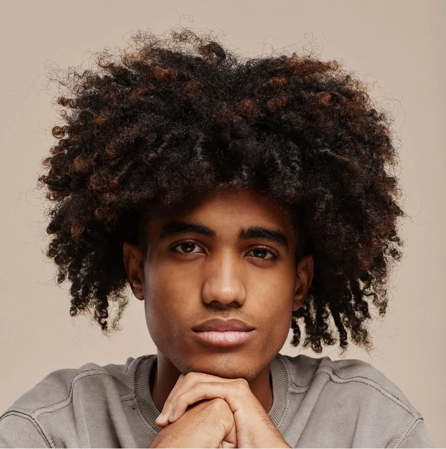 curly hairstyle for black teenage guys