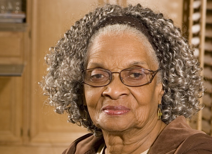 curly hairstyle for black women over 80