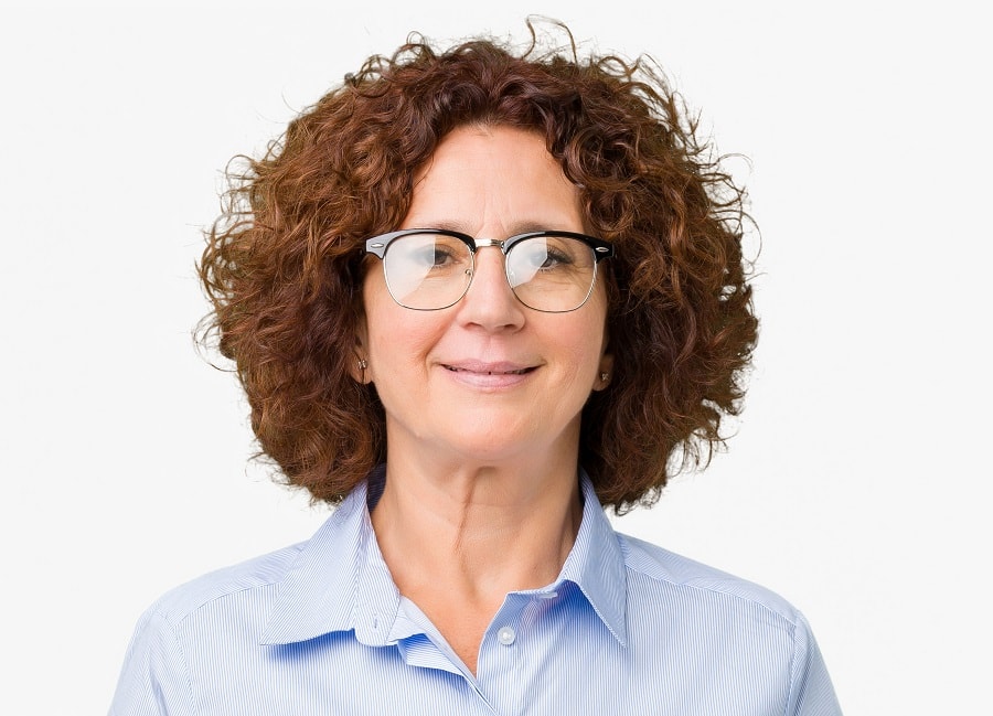 curly hairstyle for thick haired women over 60