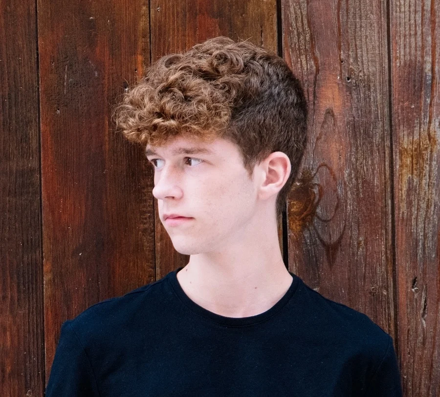 curly hair undercut for teen guys