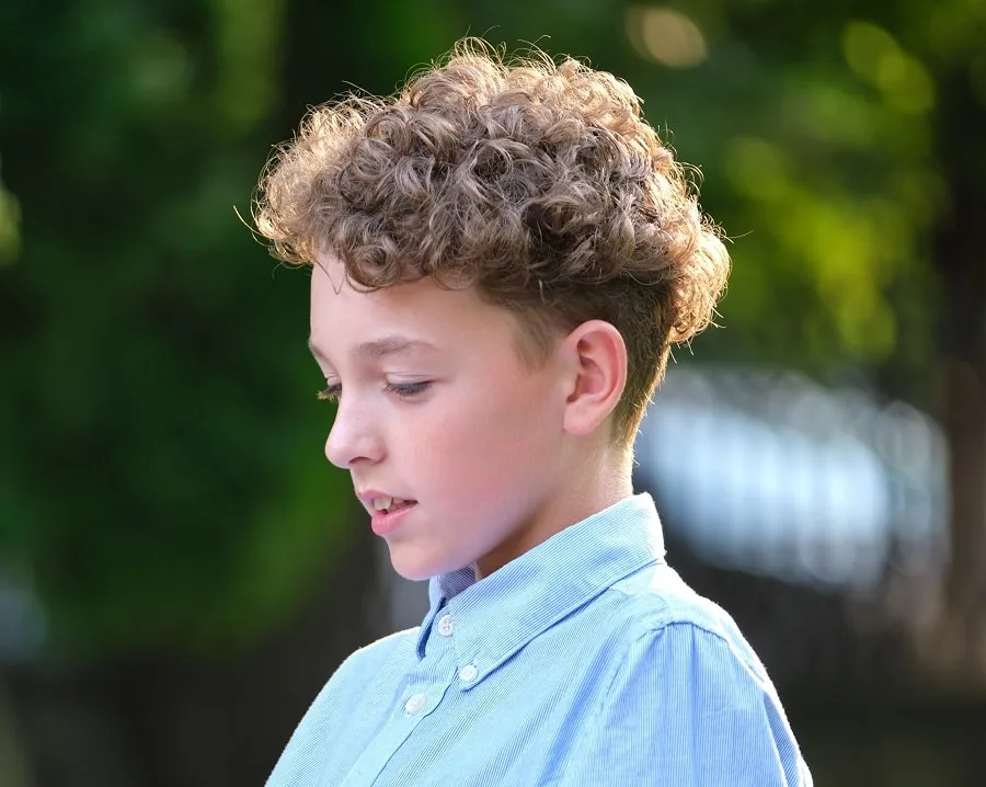 curly hair undercut for teen guys