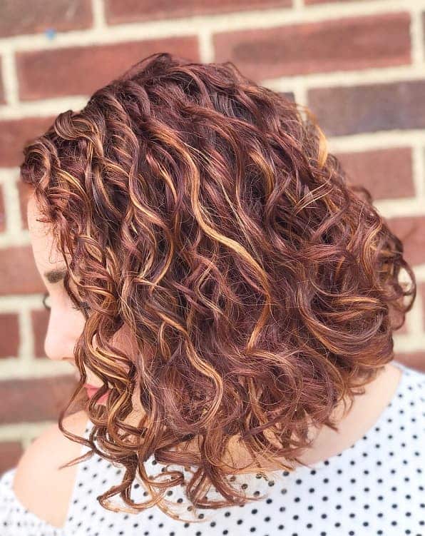 curly inverted bob for women