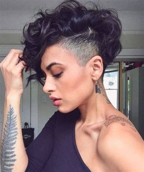 curly mohawk with a chic look