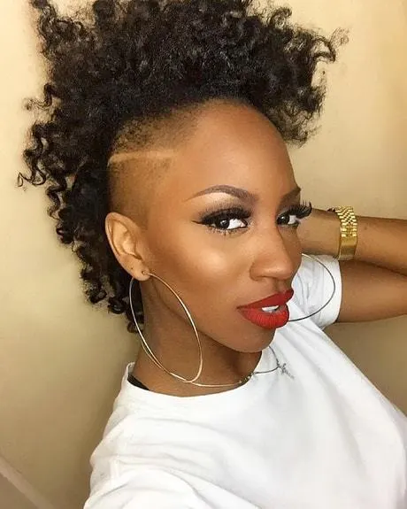 curly mohawk with design