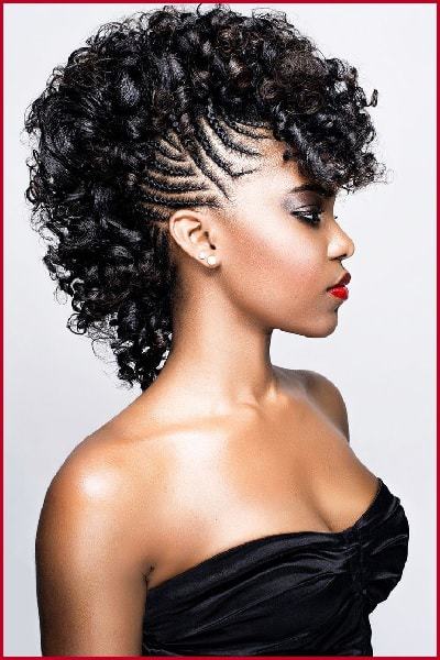 curly mohawk with braids