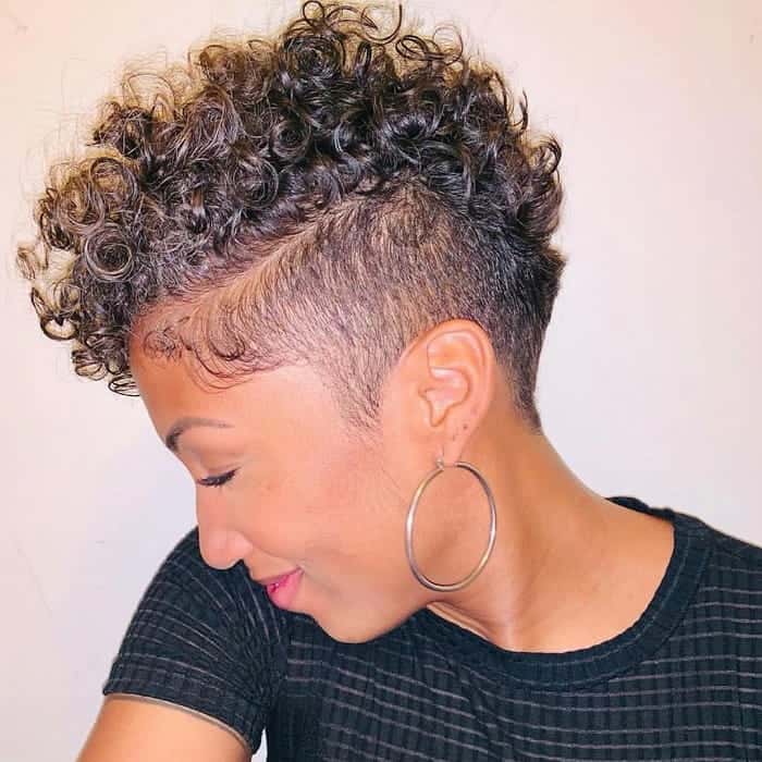 curly hair mohawk for women 