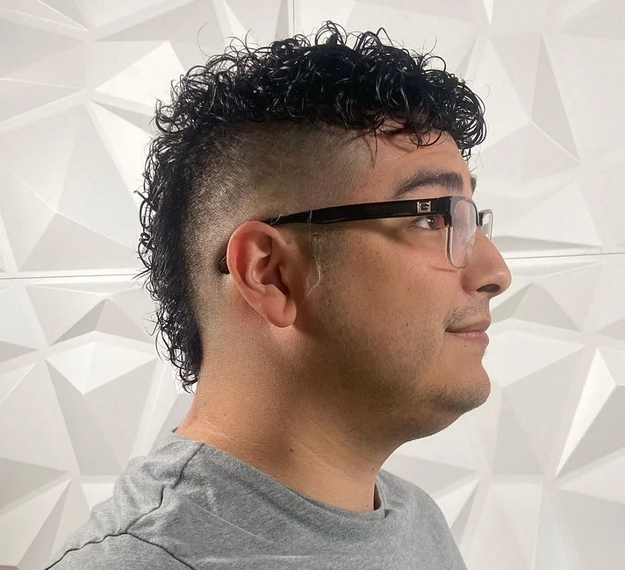 curly mohawk with glasses