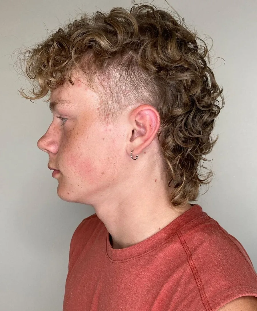 curly mullet for teenage guys