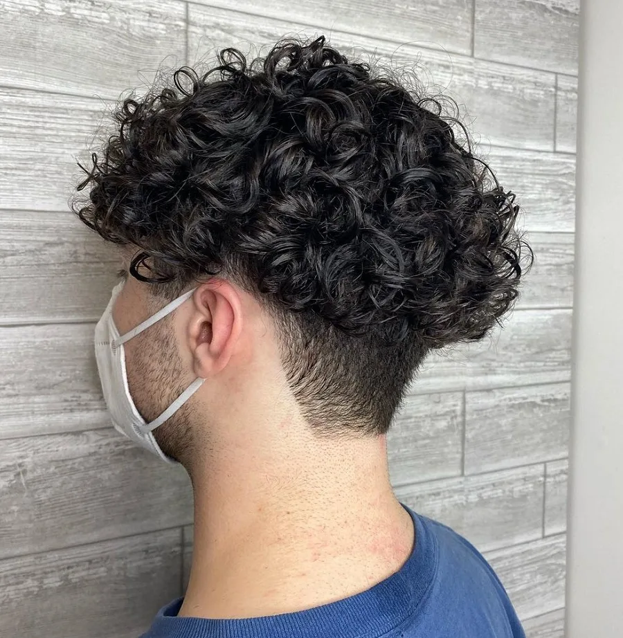 Curly Mushroom Haircut For Men .webp