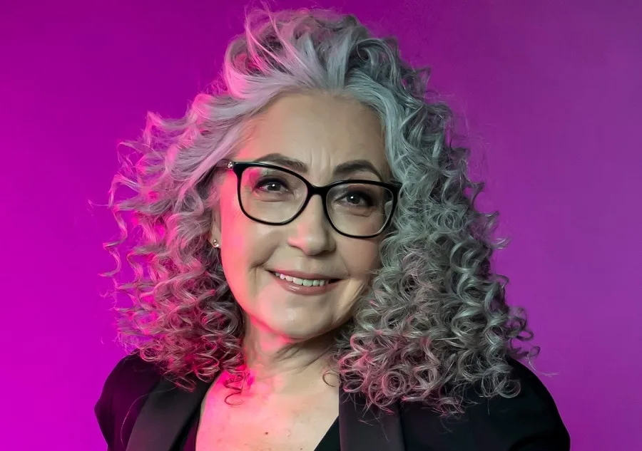 curly perm for square face over 60