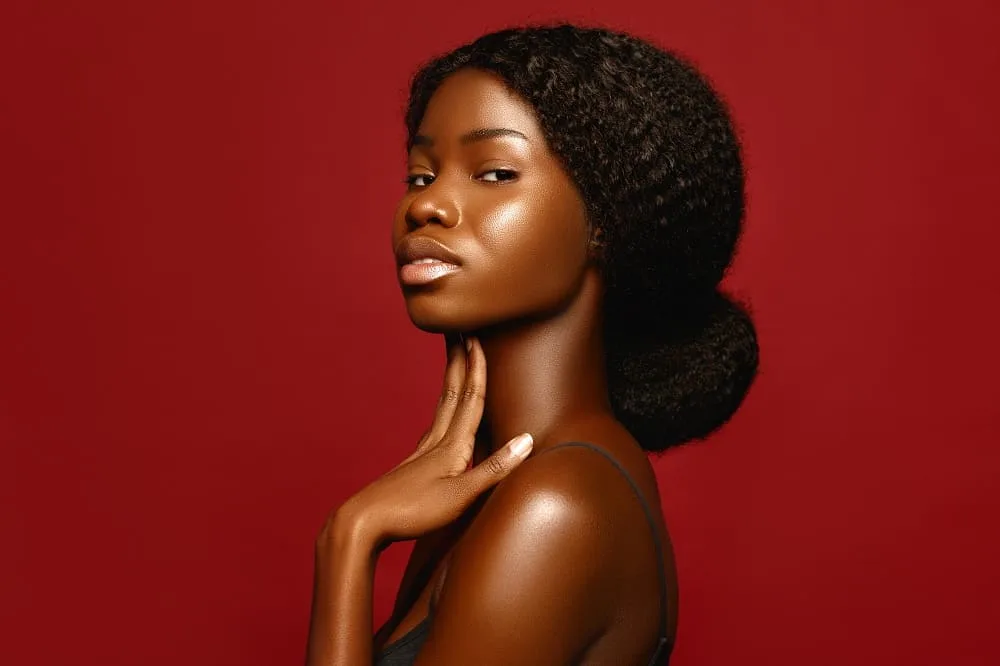 curly permed updo for black women