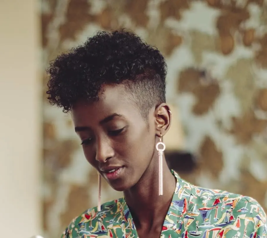 curly pixie cut for black women