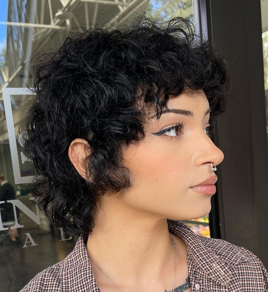 curly pixie mullet