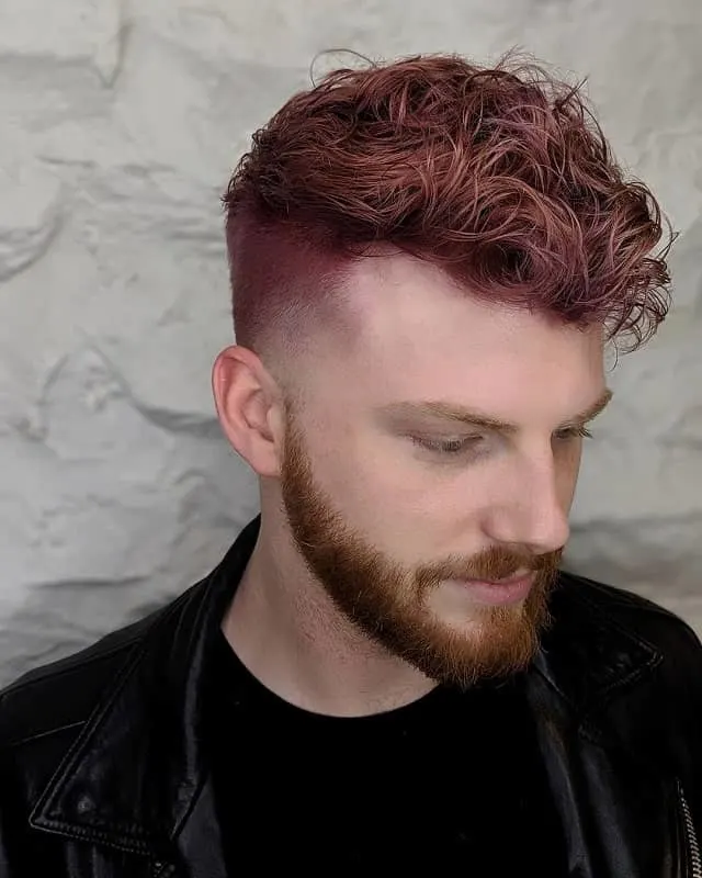red curly pompadour hairstyles for men