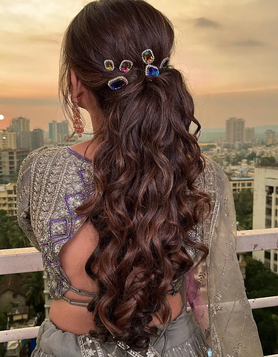 curly ponytail for indian women