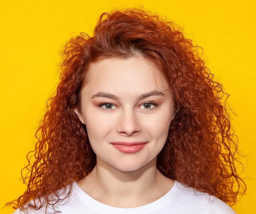curly red hair for square face