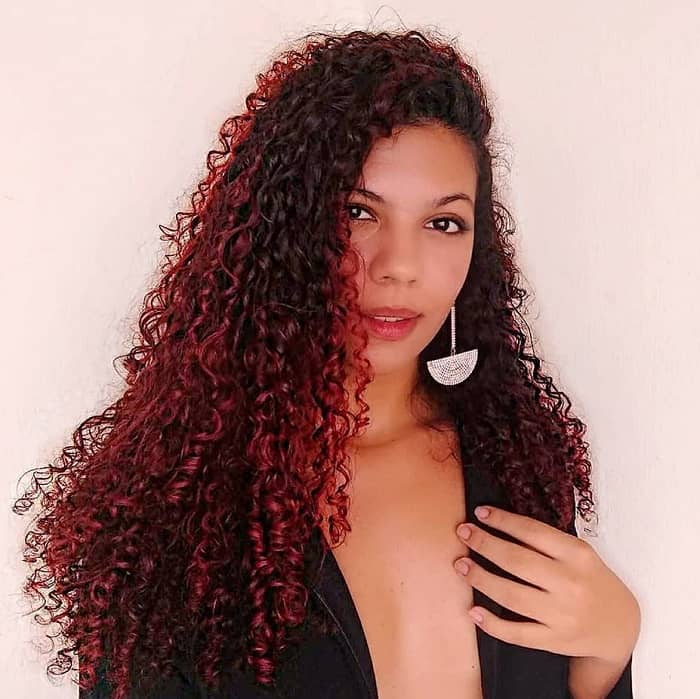 curly red ombre hair