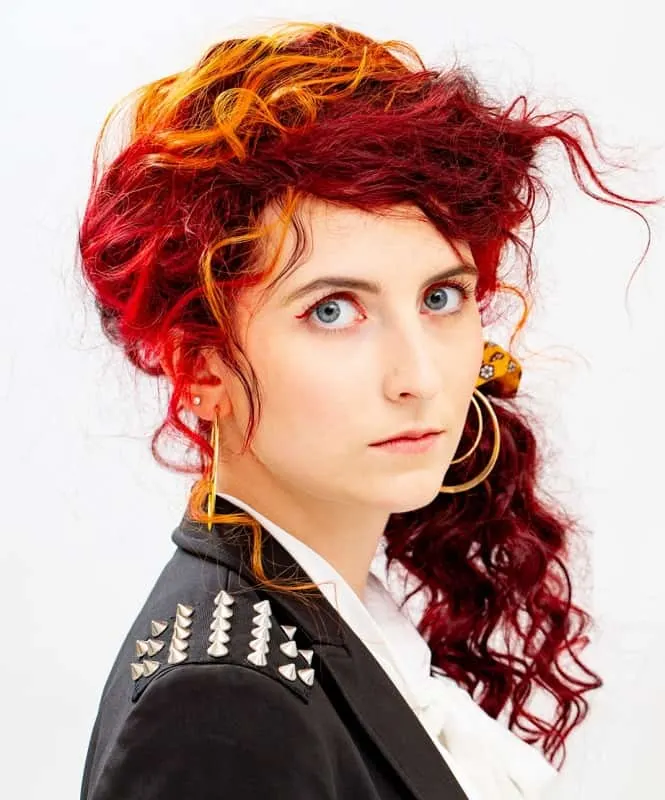 curly red and orange hair