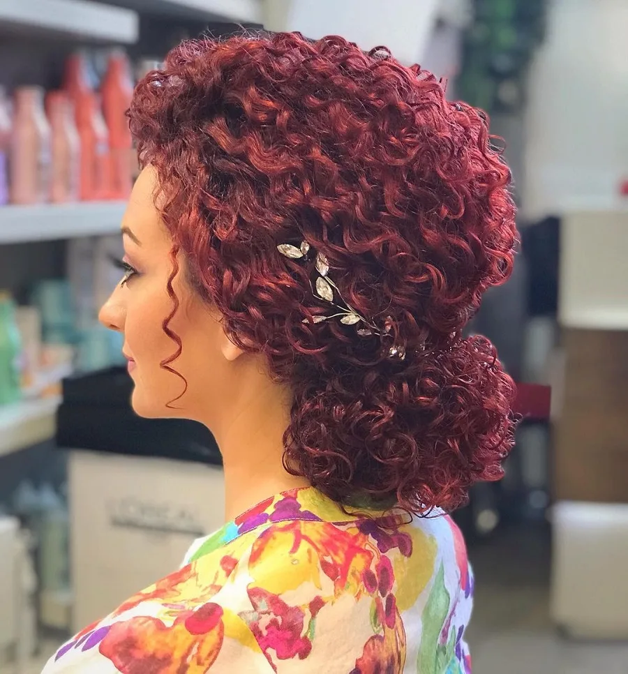 curly red purple hair