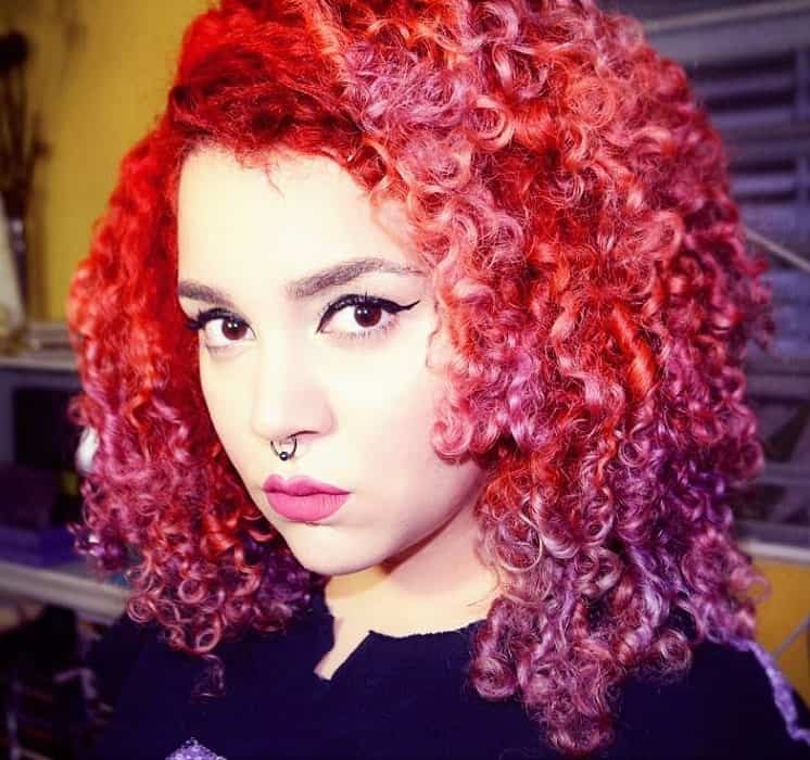 Curly Red Purple Hair