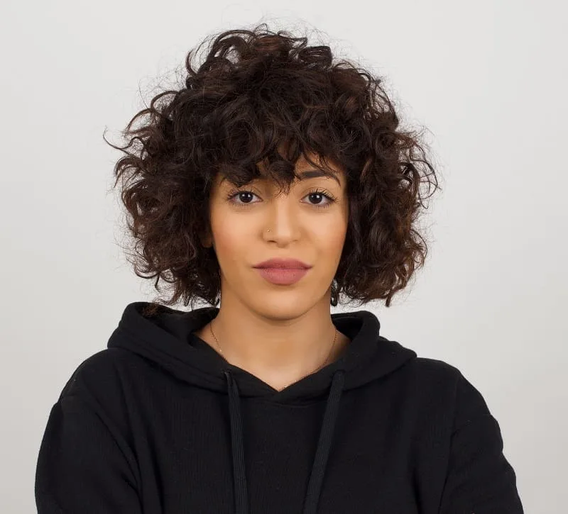 curly shag haircut for black hair