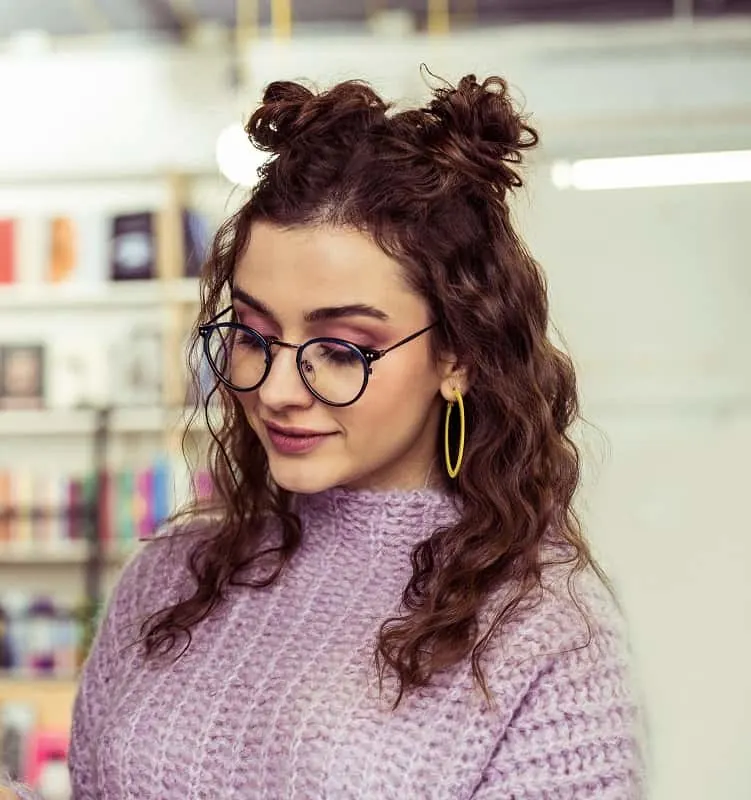 curly space buns