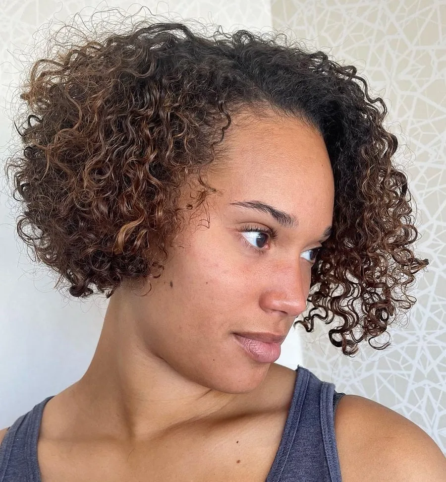 curly stacked bob for black women