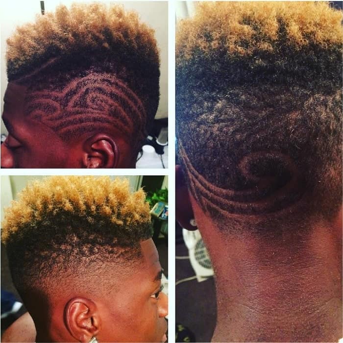 afro curls with taper fade