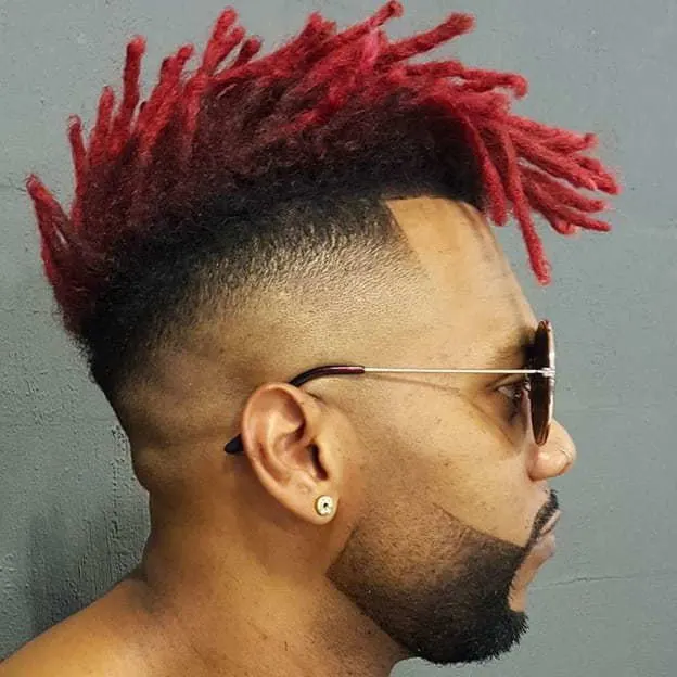 curly undercut with colors for men