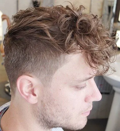 Curly Faux Hawk Undercut for men