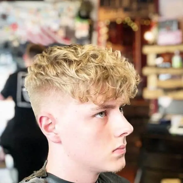 blonde curly undercut