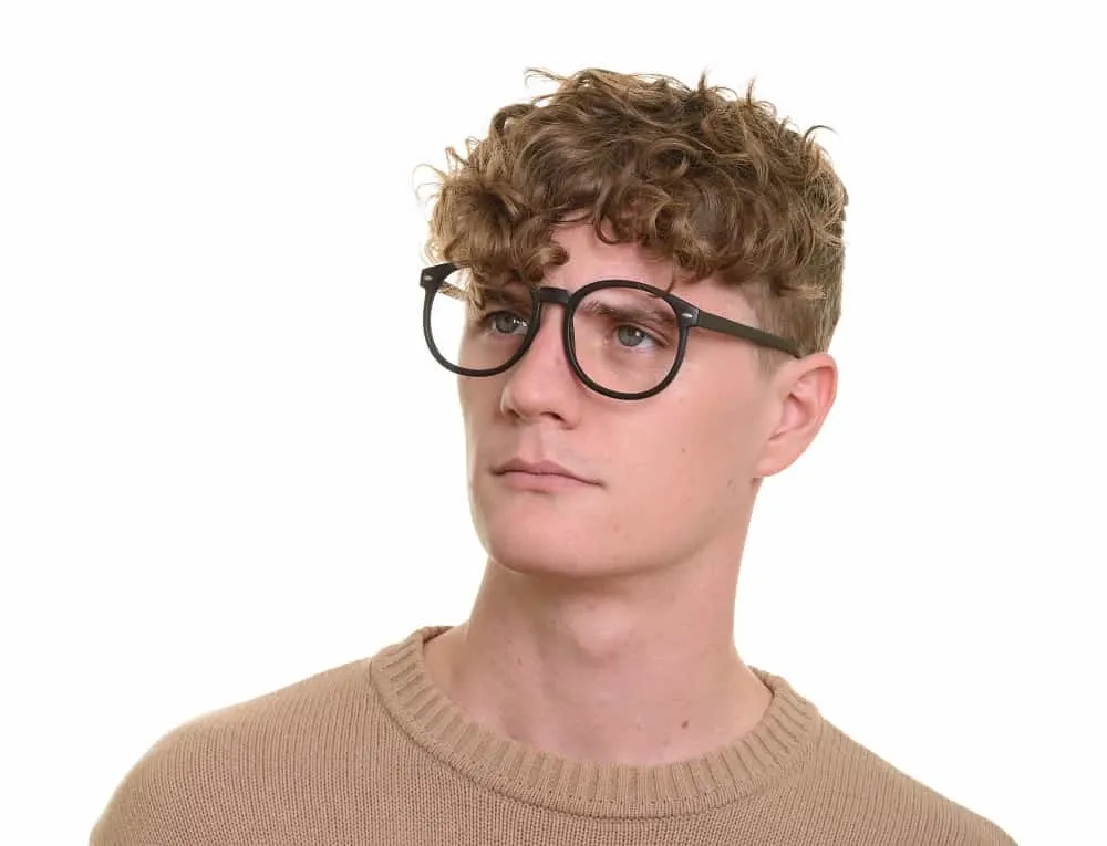 curly undercut for men with glasses