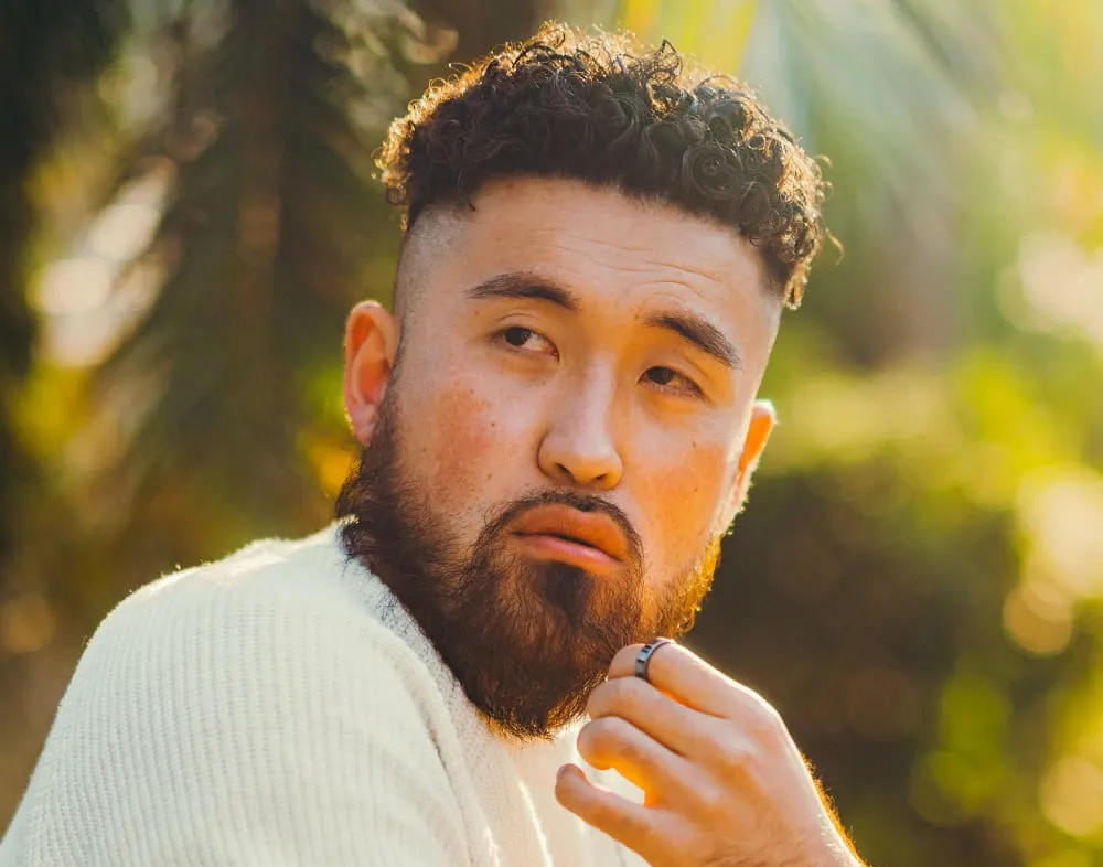 curly undercut for men with square face