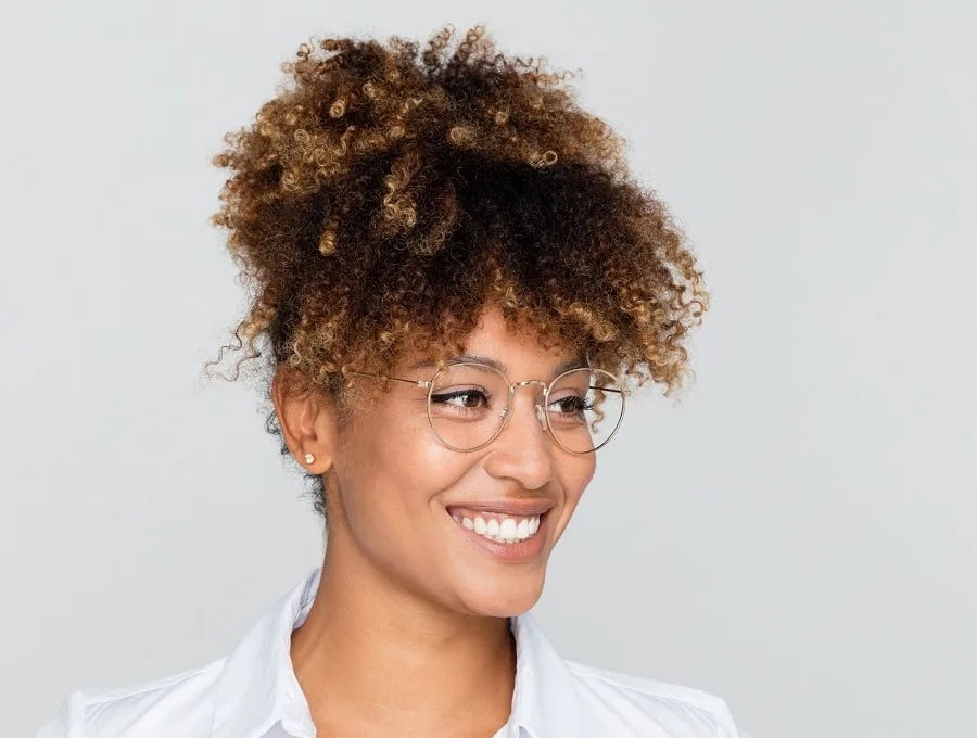 curly updo for black women with square face