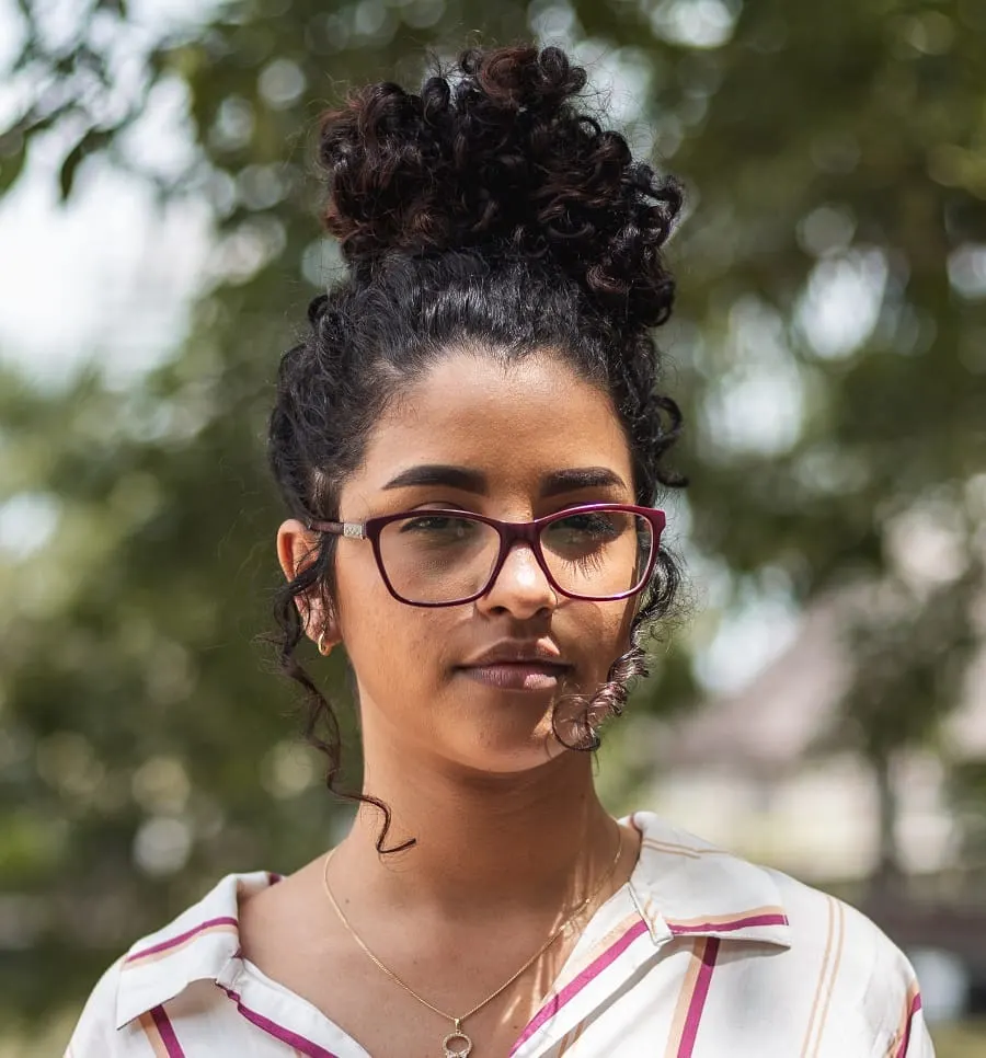 curly updo for oval faces