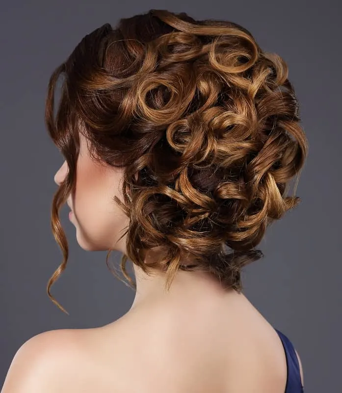 curly updo hairstyle for prom