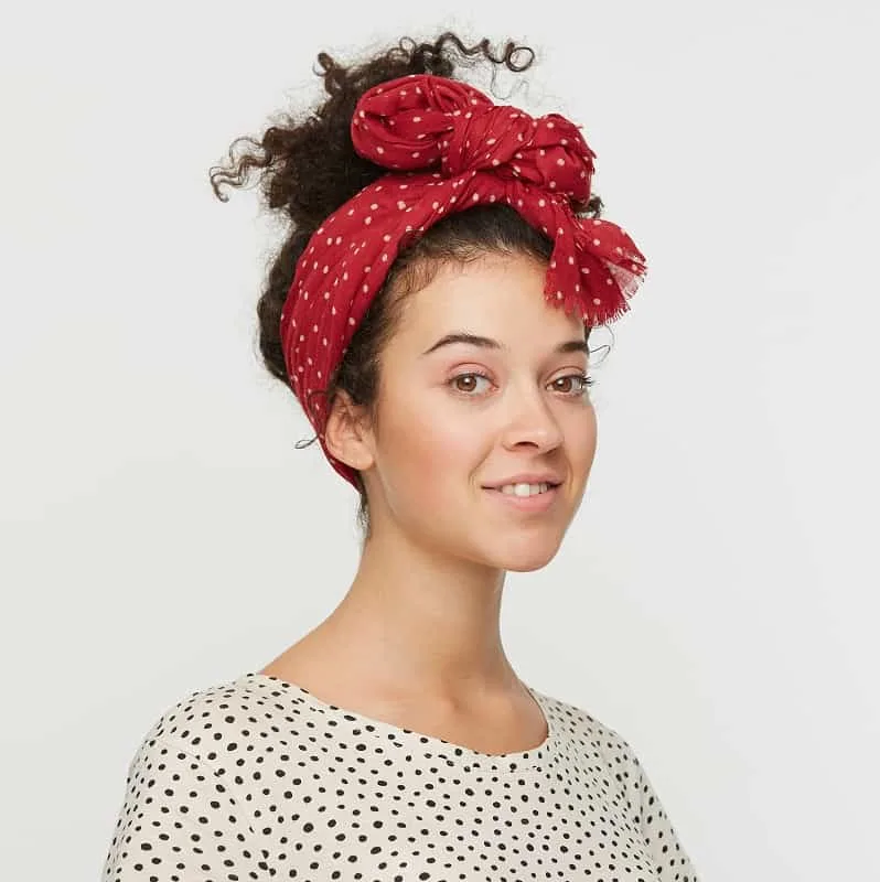 curly updo with bandana